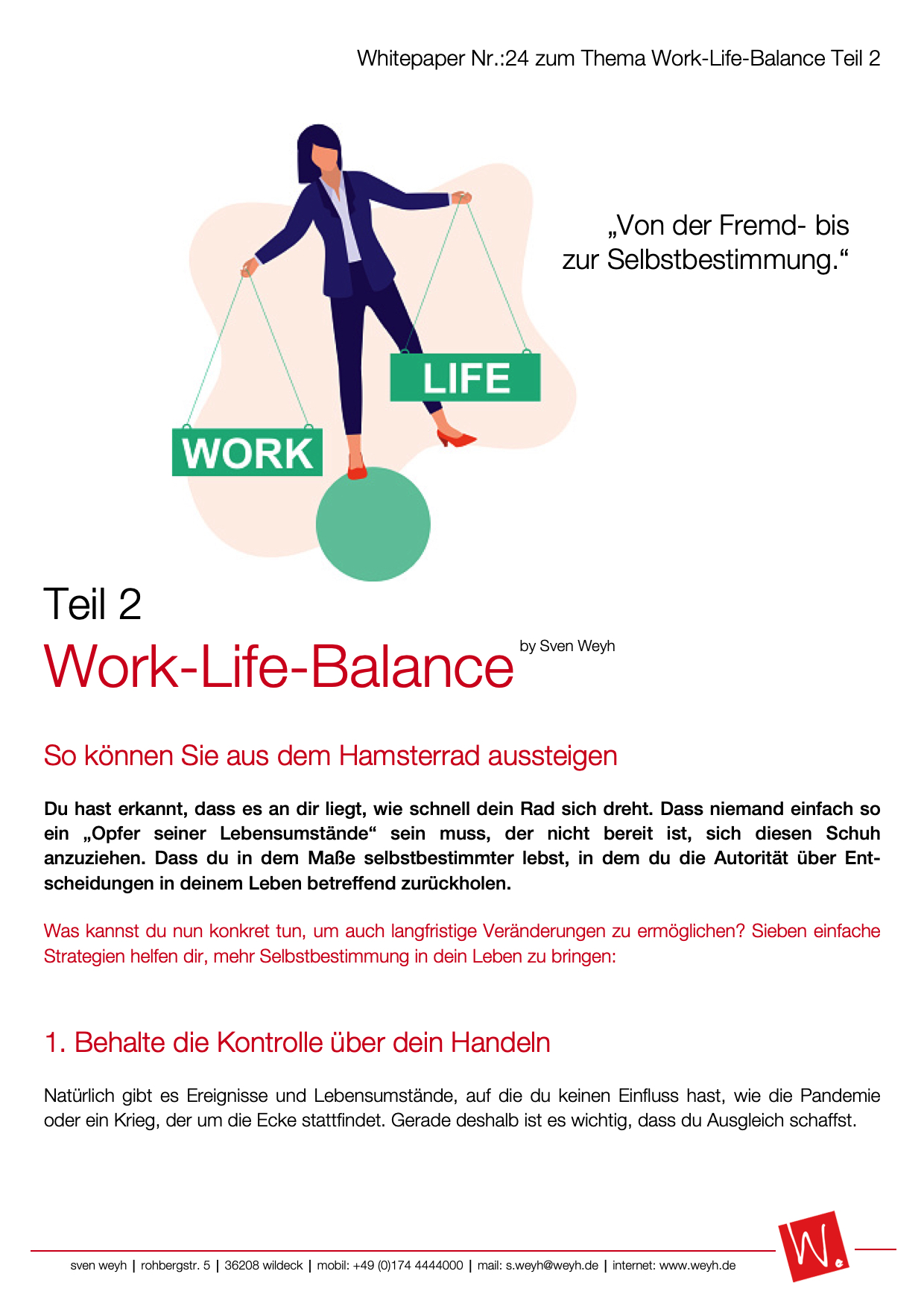 Whitepaper Sven Weyh Work-Life-Balance